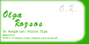olga rozsos business card